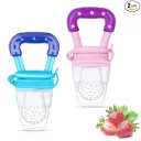  Soft Silicone Baby Feeder, Food & Fruit Feeder for 3 to 12 Months, 2 Piece BPA Free Anti Choking Fruit Pacifier, Teether for Infant