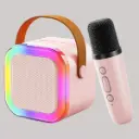 Wembley Rechargeable Karaoke Mic with Speaker for Singing | Wireless Mini Portable Bluetooth Speaker with Microphone & LED Lights | Cute Birthday Gift for Kids Musical Toys for Boys, Girls and Adults